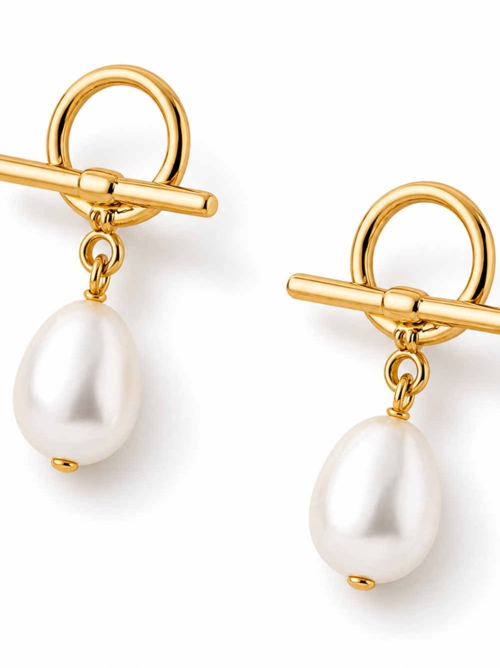 New! Gold Pearl Drop Earrings (1074) NWOT
